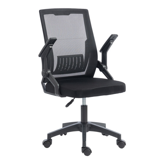 Καρεκλα γραφειου zenith hm1225.01 pp & mesh υφασμα--μαυρο 60x60x92-100υεκ **