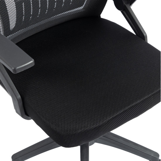 Καρεκλα γραφειου zenith hm1225.01 pp & mesh υφασμα--μαυρο 60x60x92-100υεκ **