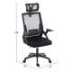 Καρεκλα γραφειου matron hm1226.01 μαυρo pp & mesh υφασμα 47x47x128υεκ **