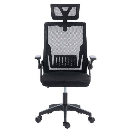 Καρεκλα γραφειου matron hm1226.01 μαυρo pp & mesh υφασμα 47x47x128υεκ **