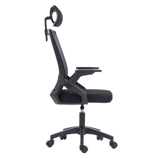 Καρεκλα γραφειου matron hm1226.01 μαυρo pp & mesh υφασμα 47x47x128υεκ **