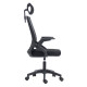 Καρεκλα γραφειου matron hm1226.01 μαυρo pp & mesh υφασμα 47x47x128υεκ **
