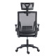 Καρεκλα γραφειου matron hm1226.01 μαυρo pp & mesh υφασμα 47x47x128υεκ **