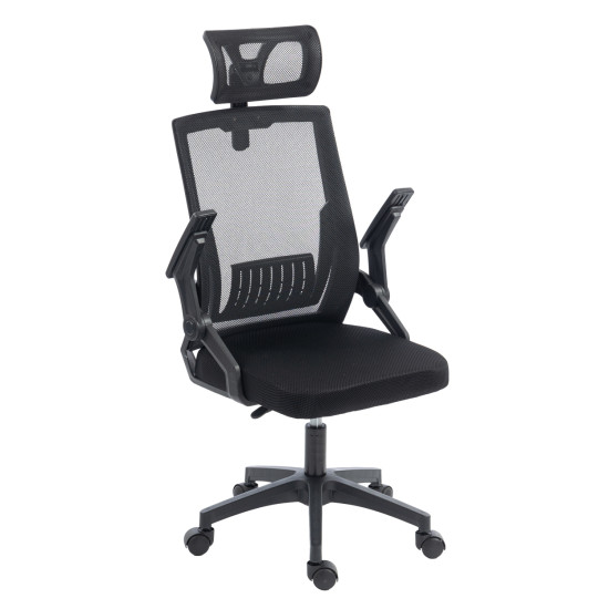 Καρεκλα γραφειου matron hm1226.01 μαυρo pp & mesh υφασμα 47x47x128υεκ **