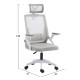 Καρεκλα γραφειου matron hm1226.02 λευκο pp--ανοιχτο γκρι mesh 47x47x128υεκ **
