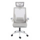 Καρεκλα γραφειου matron hm1226.02 λευκο pp--ανοιχτο γκρι mesh 47x47x128υεκ **