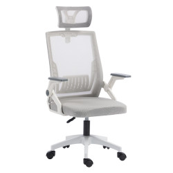 Καρεκλα γραφειου matron hm1226.02 λευκο pp--ανοιχτο γκρι mesh 47x47x128υεκ **