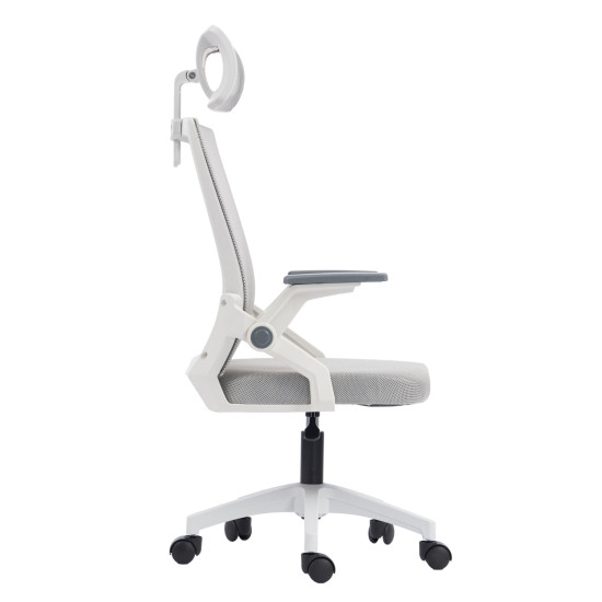 Καρεκλα γραφειου matron hm1226.02 λευκο pp--ανοιχτο γκρι mesh 47x47x128υεκ **