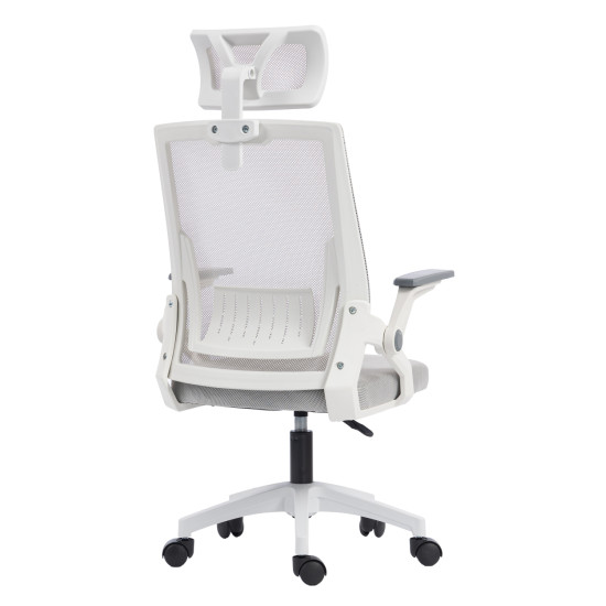 Καρεκλα γραφειου matron hm1226.02 λευκο pp--ανοιχτο γκρι mesh 47x47x128υεκ **