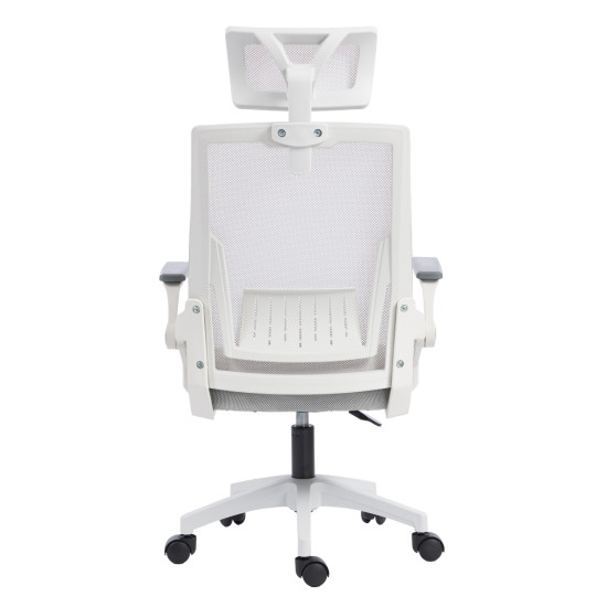 Καρεκλα γραφειου matron hm1226.02 λευκο pp--ανοιχτο γκρι mesh 47x47x128υεκ **
