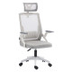 Καρεκλα γραφειου matron hm1226.02 λευκο pp--ανοιχτο γκρι mesh 47x47x128υεκ **