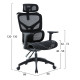 Καρεκλα γραφειου apex hm1227.01 μαυρo mesh & pp 68x68x120-130υεκ **