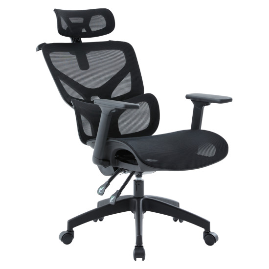Καρεκλα γραφειου apex hm1227.01 μαυρo mesh & pp 68x68x120-130υεκ **