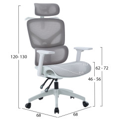 Καρεκλα γραφειου apex hm1227.02 λευκο pp--ανοιχτο γκρι mesh 68x68x120-130υεκ ** Καρεκλα γραφειου apex hm1227.02 λευκο pp--ανοιχτο γκρι mesh 68x68x120-130υεκ **