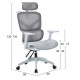 Καρεκλα γραφειου apex hm1227.02 λευκο pp--ανοιχτο γκρι mesh 68x68x120-130υεκ ** Καρεκλα γραφειου apex hm1227.02 λευκο pp--ανοιχτο γκρι mesh 68x68x120-130υεκ **