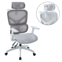 Καρεκλα γραφειου apex hm1227.02 λευκο pp--ανοιχτο γκρι mesh 68x68x120-130υεκ **