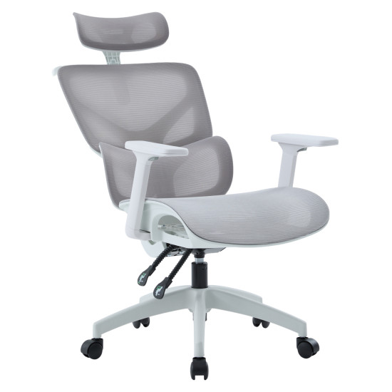 Καρεκλα γραφειου apex hm1227.02 λευκο pp--ανοιχτο γκρι mesh 68x68x120-130υεκ ** Καρεκλα γραφειου apex hm1227.02 λευκο pp--ανοιχτο γκρι mesh 68x68x120-130υεκ **