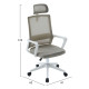 Καρεκλα γραφειου velocity hm1229.02 λευκο pp--ανοιχτο γκρι mesh 61x62x123υεκ **