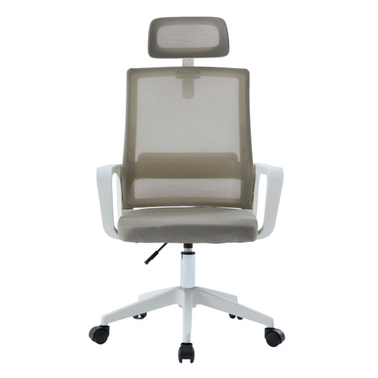 Καρεκλα γραφειου velocity hm1229.02 λευκο pp--ανοιχτο γκρι mesh 61x62x123υεκ **