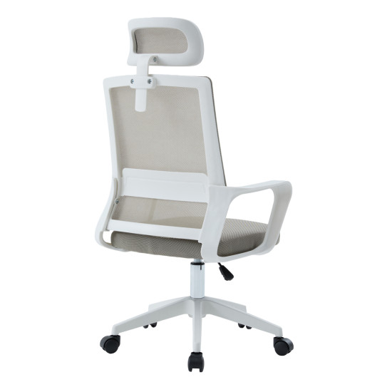 Καρεκλα γραφειου velocity hm1229.02 λευκο pp--ανοιχτο γκρι mesh 61x62x123υεκ **