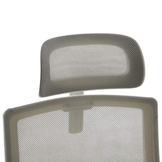 Καρεκλα γραφειου velocity hm1229.02 λευκο pp--ανοιχτο γκρι mesh 61x62x123υεκ **