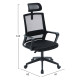 Καρεκλα γραφειου velocity hm1229.01 μαυρo mesh & pp 61x62x123υεκ **