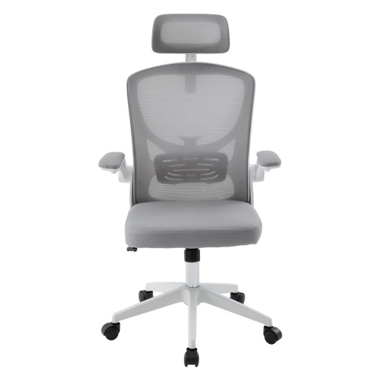 Καρεκλα γραφειου floater hm1230.02 λευκο pp--ανοιχτο γκρι mesh 62x62x106-116υεκ **