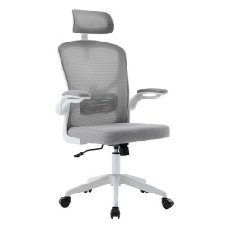 Καρεκλα γραφειου floater hm1230.02 λευκο pp--ανοιχτο γκρι mesh 62x62x106-116υεκ **
