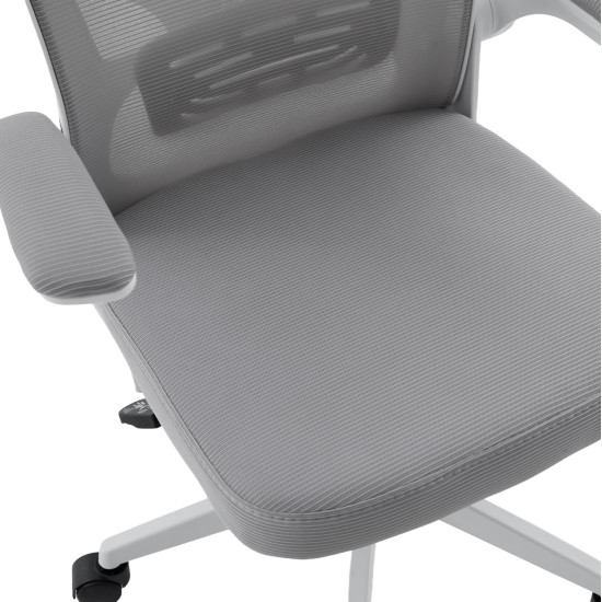 Καρεκλα γραφειου floater hm1230.02 λευκο pp--ανοιχτο γκρι mesh 62x62x106-116υεκ **