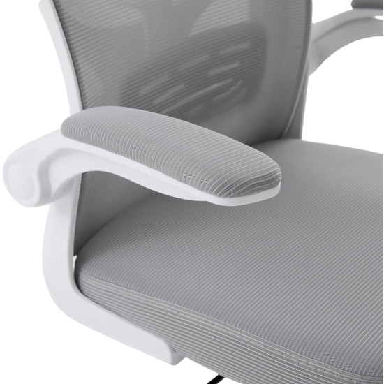 Καρεκλα γραφειου floater hm1230.02 λευκο pp--ανοιχτο γκρι mesh 62x62x106-116υεκ **