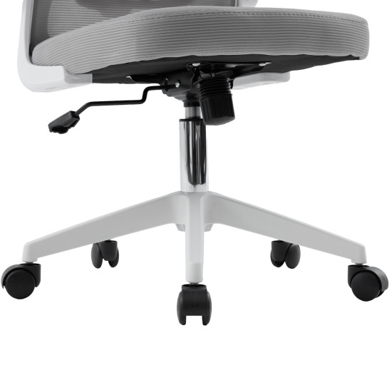 Καρεκλα γραφειου floater hm1230.02 λευκο pp--ανοιχτο γκρι mesh 62x62x106-116υεκ **