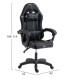 Καρεκλα gaming stratus hm1231.01 μαυρο pvc--με μαξiλαρακια μεσησ/κεφαλησ 62x62x119υεκ **