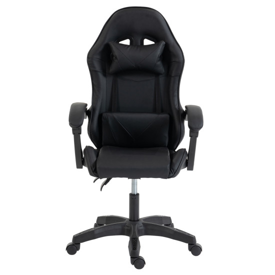 Καρεκλα gaming stratus hm1231.01 μαυρο pvc--με μαξiλαρακια μεσησ/κεφαλησ 62x62x119υεκ **