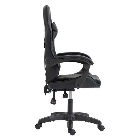 Καρεκλα gaming stratus hm1231.01 μαυρο pvc--με μαξiλαρακια μεσησ/κεφαλησ 62x62x119υεκ **