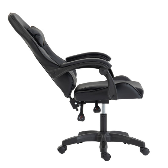 Καρεκλα gaming stratus hm1231.01 μαυρο pvc--με μαξiλαρακια μεσησ/κεφαλησ 62x62x119υεκ **