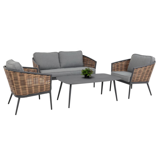 Σετ σαλονι 4τμχ cassian hm6552.01 αλουμινιο & μαξιλαρια γκρι-μπεζ p.e.rattan ** Σετ σαλονι 4τμχ cassian hm6552.01 αλουμινιο & μαξιλαρια γκρι-μπεζ p.e.rattan **