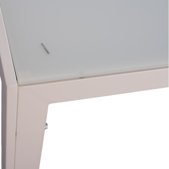Σετ τραπεζαριασ 7τμχ berg hm10876.03 τραπεζι μεταλ.λευκο--καρεκλεσ αλουμινιου **