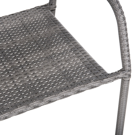 Σετ τραπεζαριασ 5τμχ εξ.χωρου adam hm10873.02 μεταλλο & wicker σε γκρι **