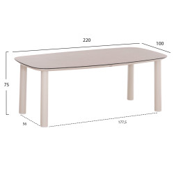 Σετ τραπεζαριασ εξ.χωρου 7τμχ senti hm10908.02 αλουμινιο κρεμ-olefin μαξιλαρια μπεζ **