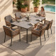 Σετ τραπεζαριασ 7τμχ stad hm10863.01 γκρι αλουμινιο-sintered stone top-olefin ** Σετ τραπεζαριασ 7τμχ stad hm10863.01 γκρι αλουμινιο-sintered stone top-olefin **