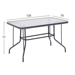 Σετ τραπεζαριασ 5τμχ adam hm10859.01 καρεκλεσ μεταλλικεσ & τραπεζι 120x70εκ γκρι ** Σετ τραπεζαριασ 5τμχ adam hm10859.01 καρεκλεσ μεταλλικεσ & τραπεζι 120x70εκ γκρι **