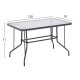 Σετ τραπεζαριασ 5τμχ adam hm10859.01 καρεκλεσ μεταλλικεσ & τραπεζι 120x70εκ γκρι **