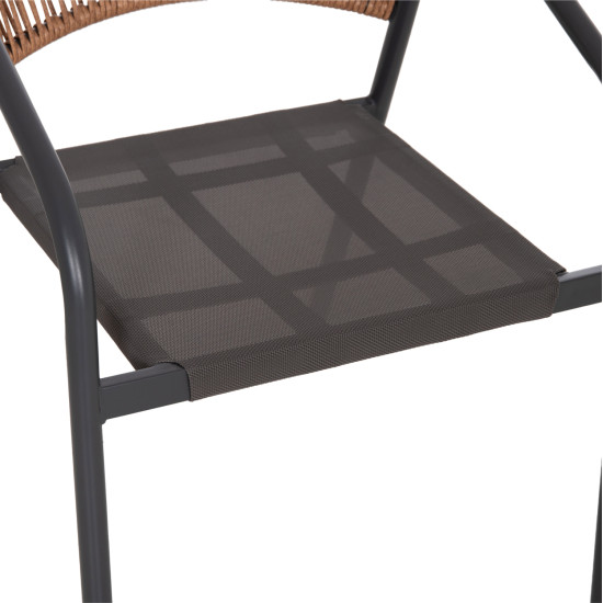 Σετ τραπεζαριασ 5τμχ adam hm10859.01 καρεκλεσ μεταλλικεσ & τραπεζι 120x70εκ γκρι **