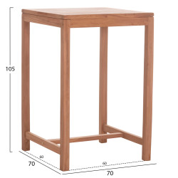 Σετ τραπεζι με 2 σκαμπο μπαρ bolmar hm10917 ξυλο teak σε φυσικο χρωμα **