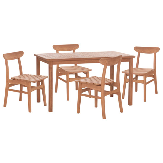 Σετ τραπεζαριασ εξ.χωρου 5τμχ robbie ημ10926 ξυλο teak σε φυσικο ** Σετ τραπεζαριασ εξ.χωρου 5τμχ robbie ημ10926 ξυλο teak σε φυσικο **