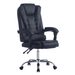 Καρεκλα γραφειου διευθυντικη kyron hm1221.01 μαυρo pu--βαση χρωμιου 65x46x112υεκ **