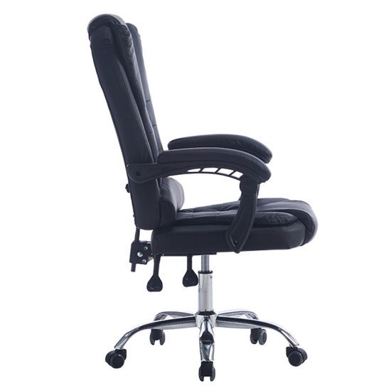 Καρεκλα γραφειου διευθυντικη kyron hm1221.01 μαυρo pu--βαση χρωμιου 65x46x112υεκ **