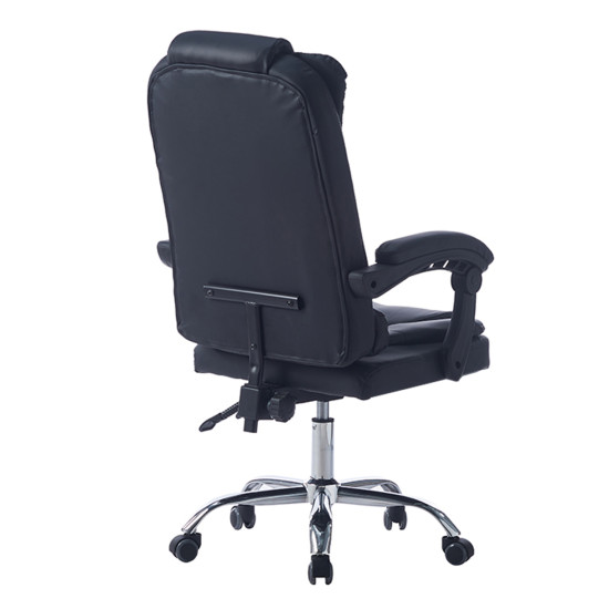 Καρεκλα γραφειου διευθυντικη kyron hm1221.01 μαυρo pu--βαση χρωμιου 65x46x112υεκ **