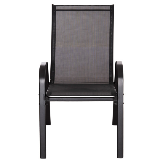 Σετ τραπεζαριασ 5τμχ bruno hm10894.03 μεταλλο & textilene-- μαυρο **