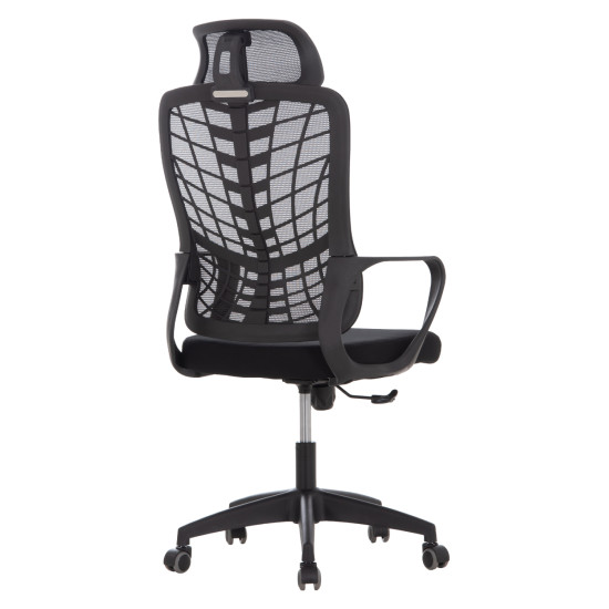 Καρεκλα γραφειου elvar hm1219.01 μαυρo mesh--βαση πολυπροπυλενιου 63x56x125υεκ **